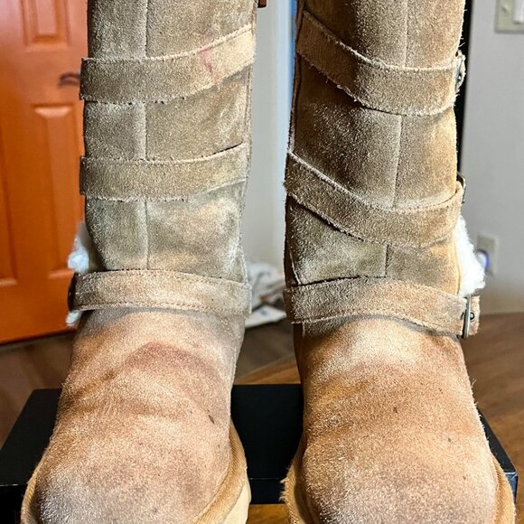 Girl's Tan UGG Australia Maddi II Boots Size 3 EU Size 35 Good Condition - Picture 4 of 6